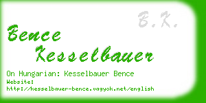 bence kesselbauer business card